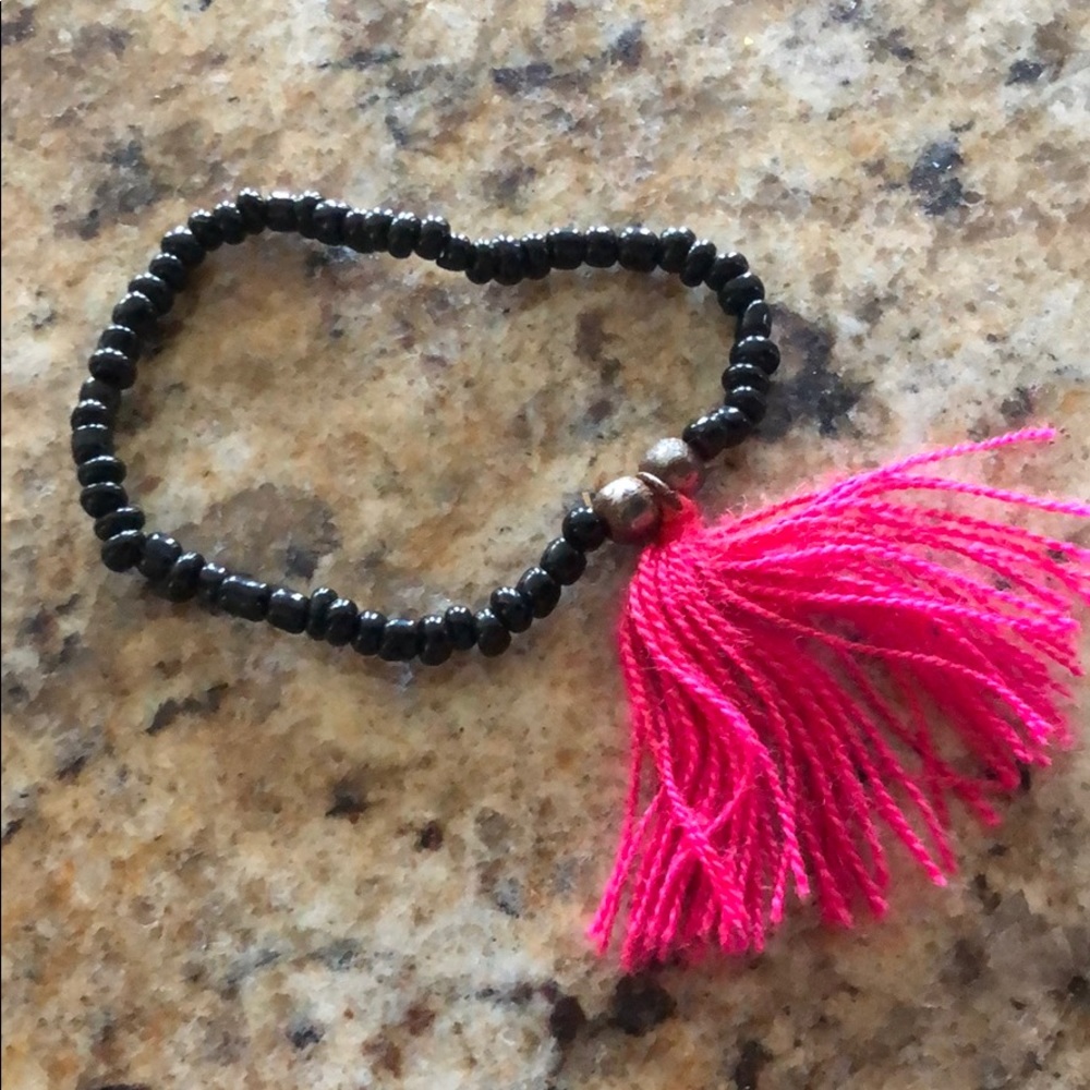NEW Fun Black Pink Bracelet Stretch